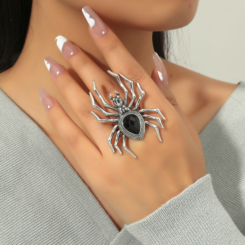 Wholesale Dark Style Halloween Personality Exaggerated Hip-Hop Spider Rings